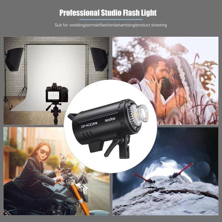 Godox DP400III-V Studio Flash Photo Light 400Ws 2.4G Wireless X System Bowens Mount Light (US Plug)