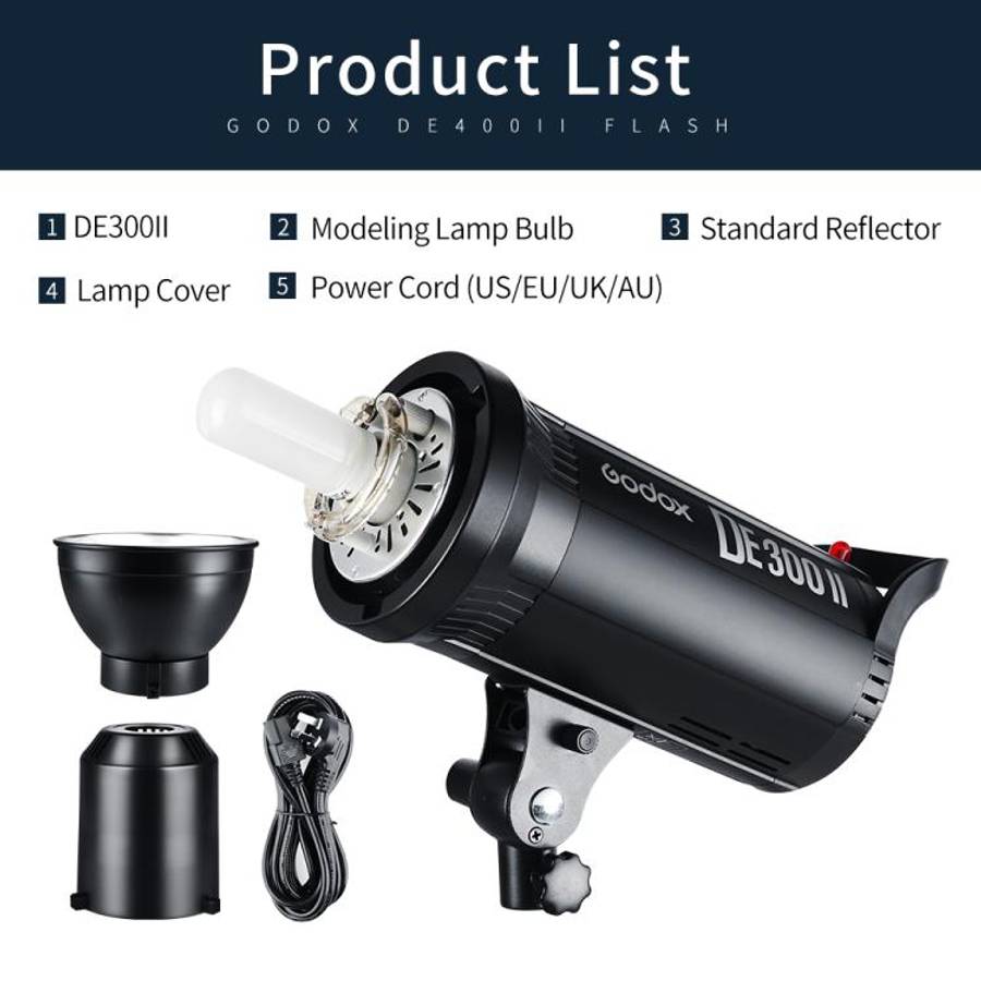 Godox DE300II 300Ws Studio Flash Light Strobe Lamp Head Bowens Mount Speedlight (AU Plug)