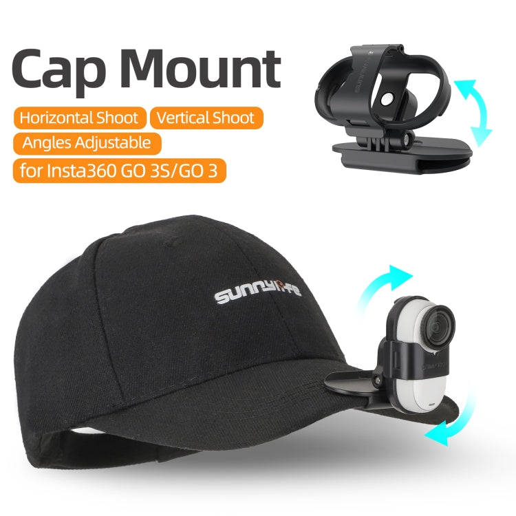 For Insta360 GO3 / GO 3S Sunnylife Baseball Hat Clip Mount Baseball Cap Clamp Quick Release Mount...