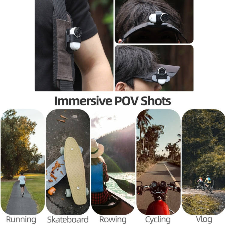 For Insta360 GO3 / GO 3S Sunnylife Baseball Hat Clip Mount Baseball Cap Clamp Quick Release Mount...