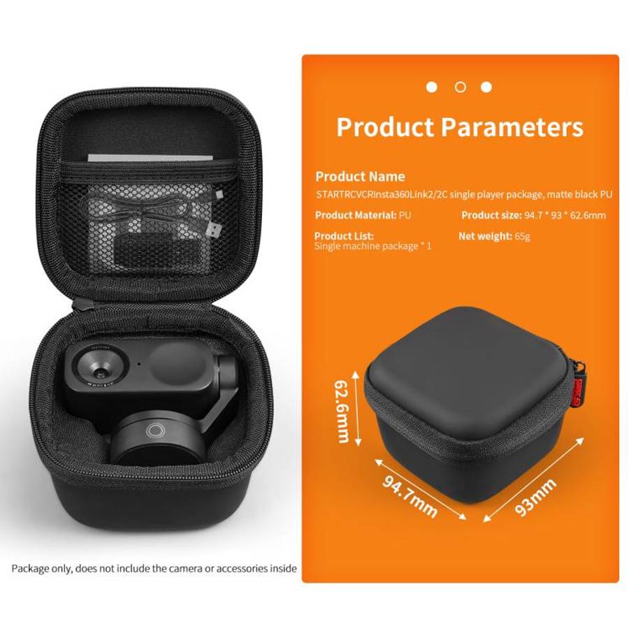 For Insta360 Link 2 / 2C / 2 Pro STARTRC Mini Portable Body Diamond Texture PU Storage Bag (Black)