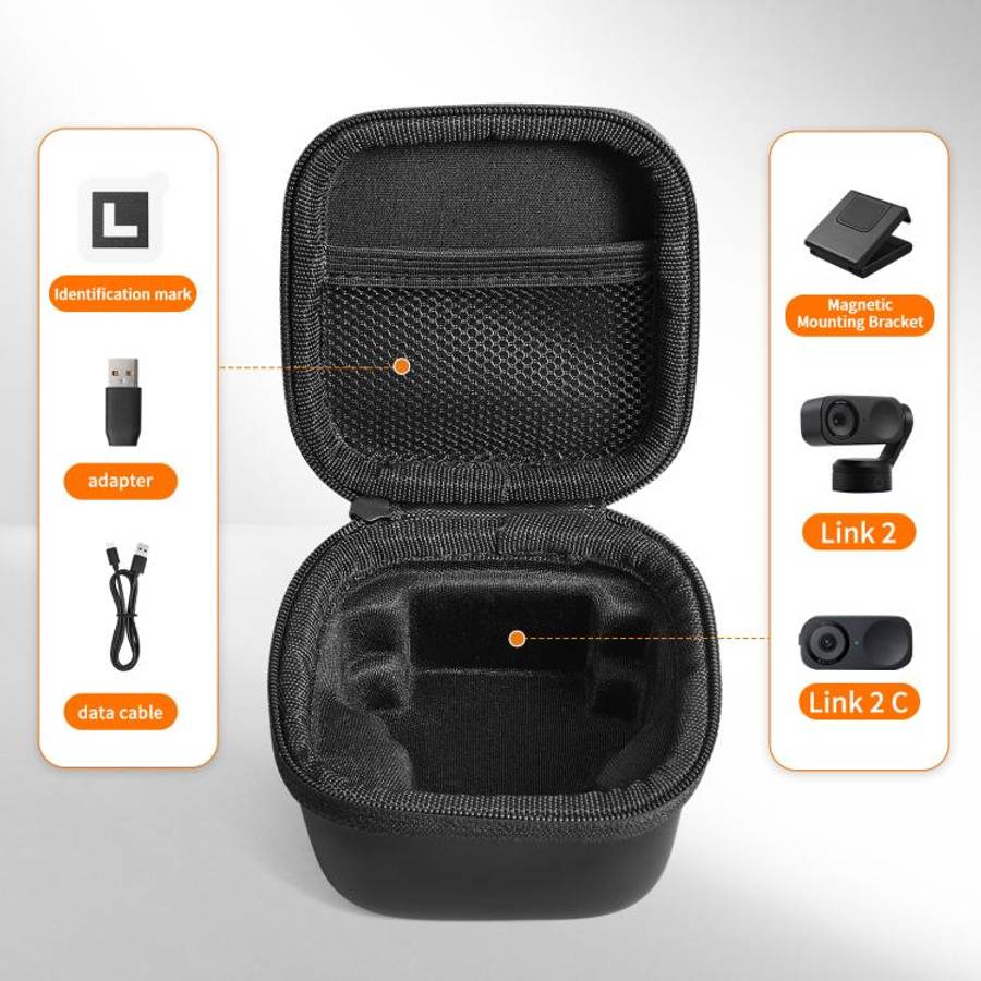 For Insta360 Link 2 / 2C / 2 Pro STARTRC Mini Portable Body Diamond Texture PU Storage Bag (Black)