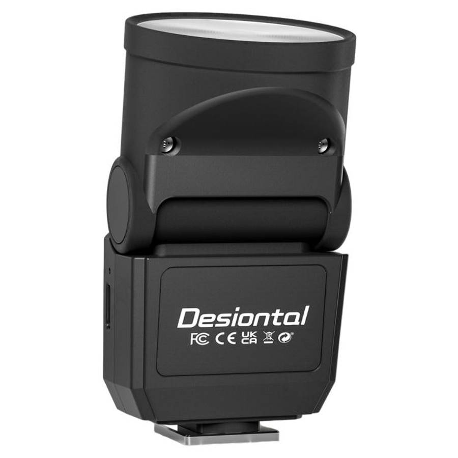 Desiontal F02 Mini On-Camera Flash Light Speedlite for Mirrorless Cameras (Black)