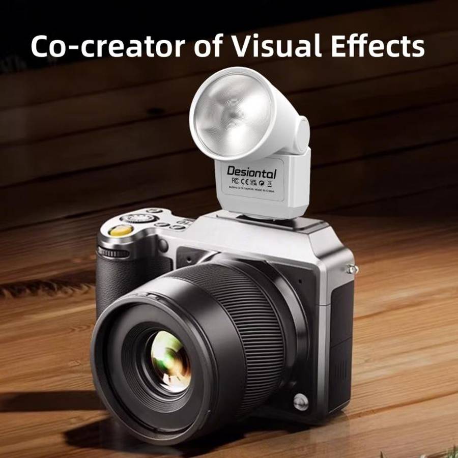Desiontal F02 Mini On-Camera Flash Light Speedlite for Mirrorless Cameras (White)