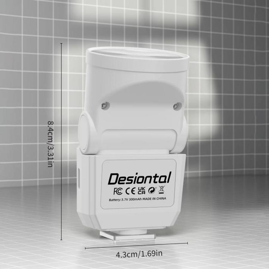 Desiontal F02 Mini On-Camera Flash Light Speedlite for Mirrorless Cameras (White)