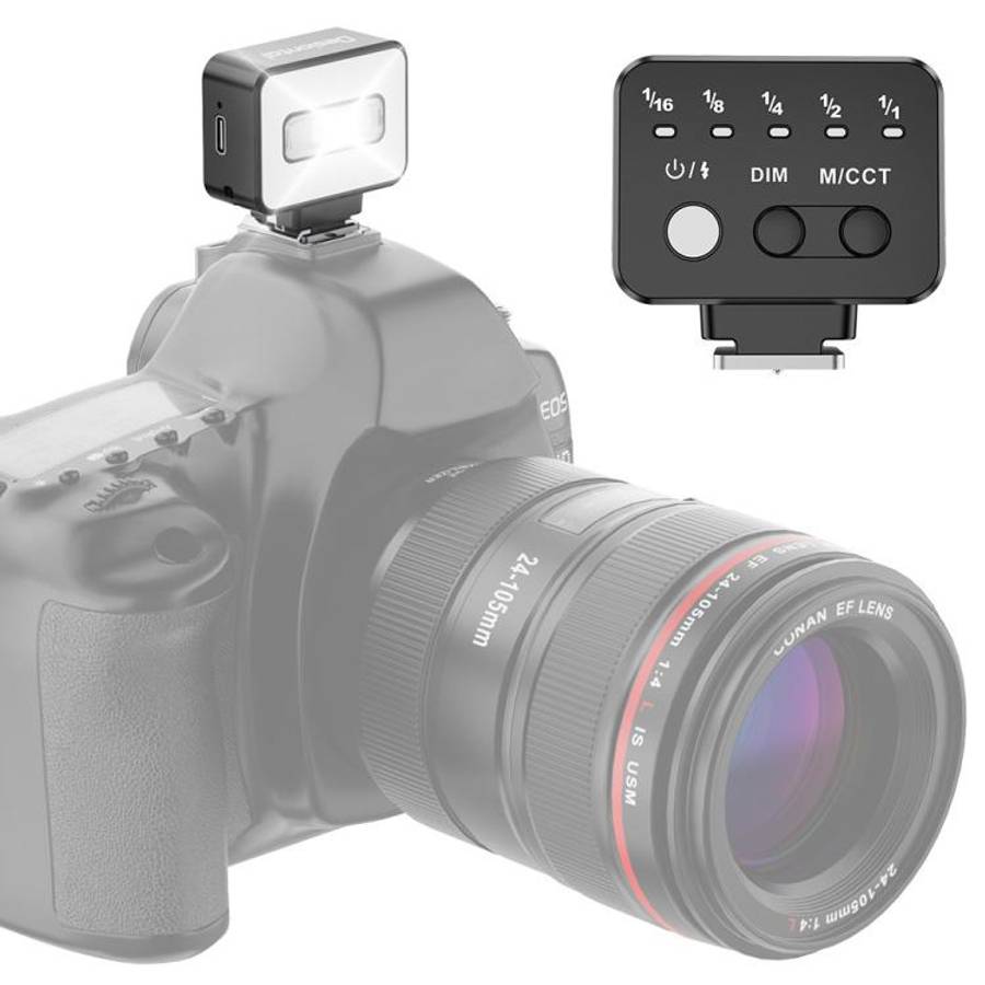 Desiontal F03 Mini On-Camera Flash Light Speedlite for Mirrorless Cameras (Black)