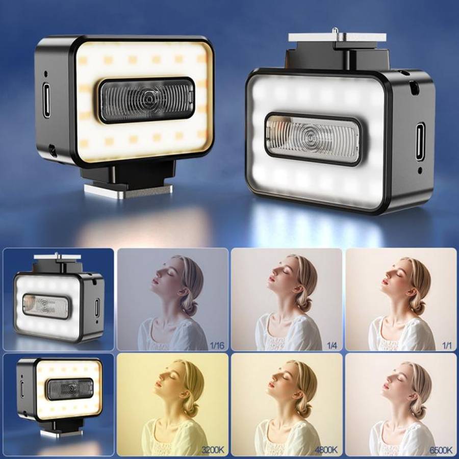 Desiontal F03 Mini On-Camera Flash Light Speedlite for Mirrorless Cameras (Black)