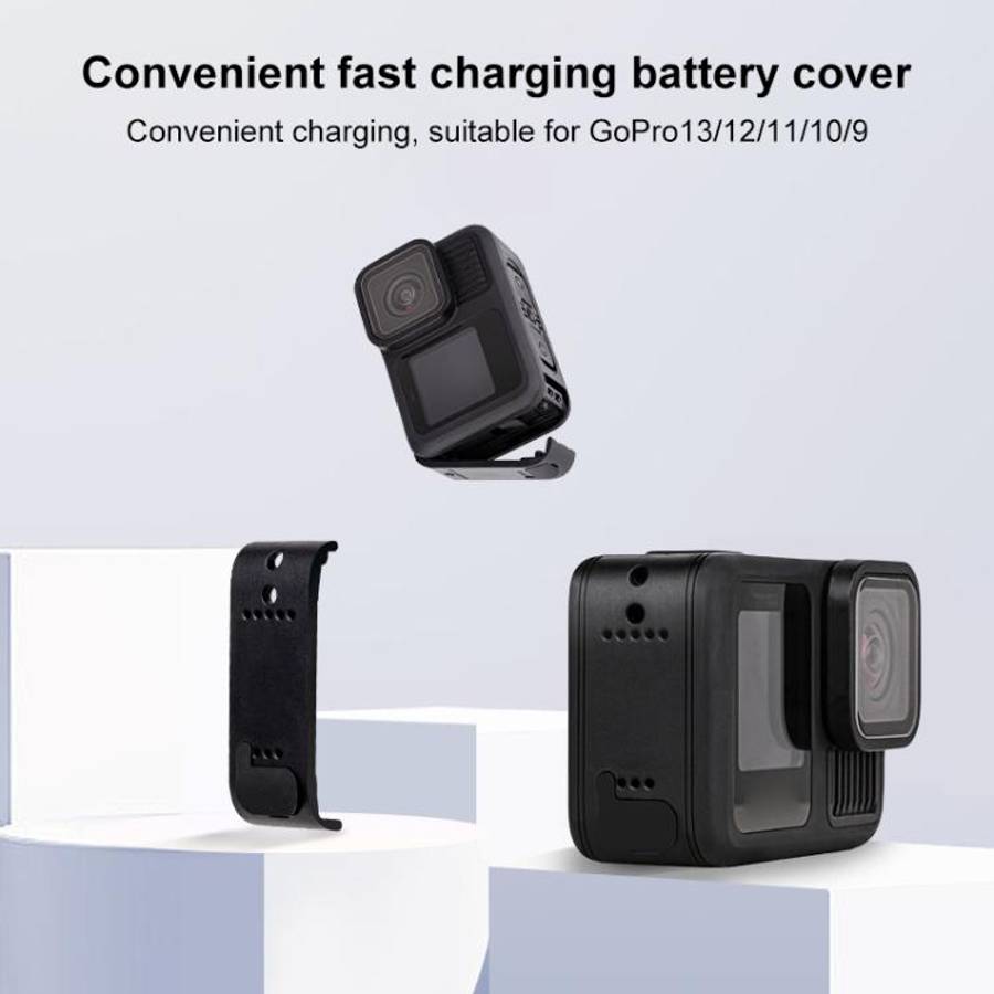 BS Plastic Battery Side Interface Cover with Silicone Plug for GoPro HERO13 Black /12 Black /11 B...