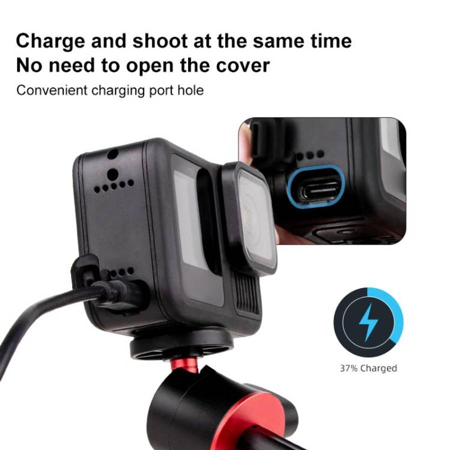 BS Plastic Battery Side Interface Cover with Silicone Plug for GoPro HERO13 Black /12 Black /11 B...