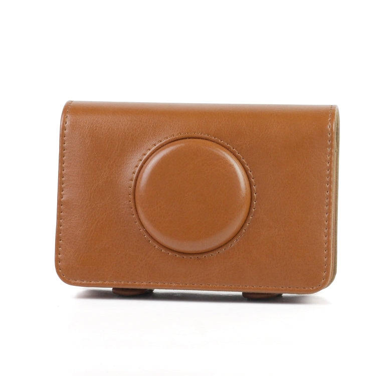 Solid Color PU Leather Case for Polaroid Snap Touch Camera (Brown)