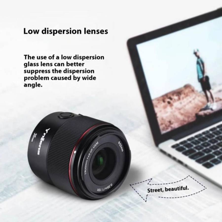 YONGNUO YN35mm F2S DF DSM Wide-Angle Prime Lens for Sony E-mount Full-frame (Black)