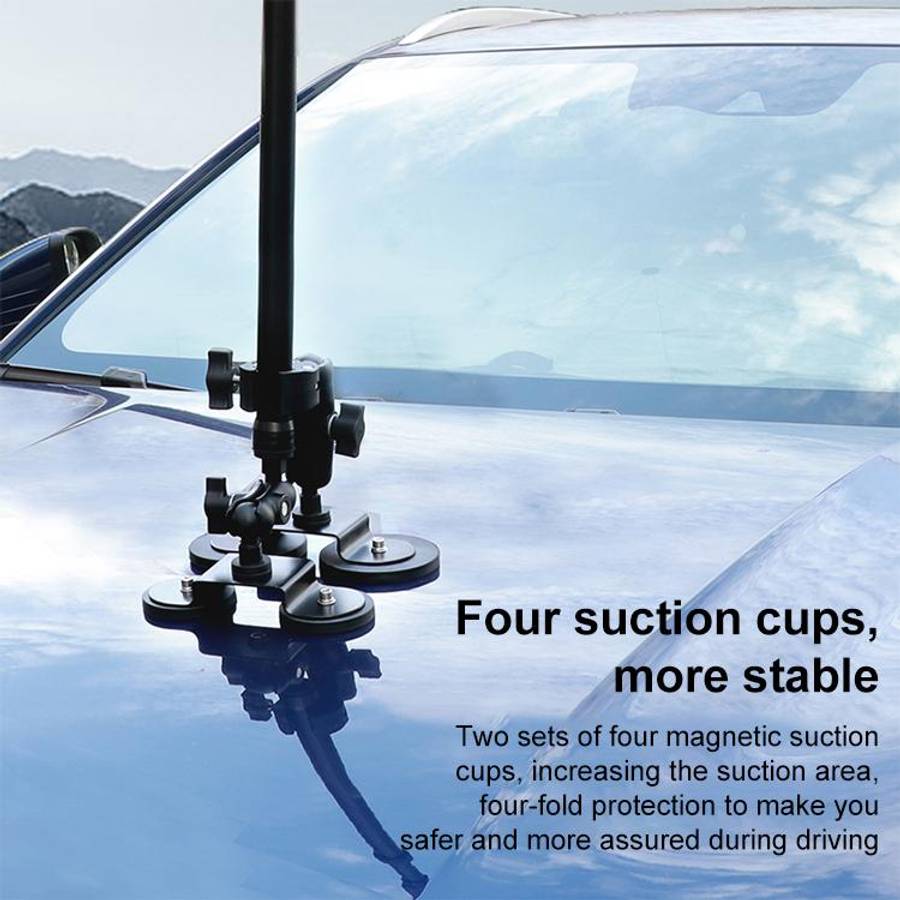 Dual-Leg Magnetic Base Fixed Mount Holder with Selfie Stick Kit for GoPro and Other Action Camera...