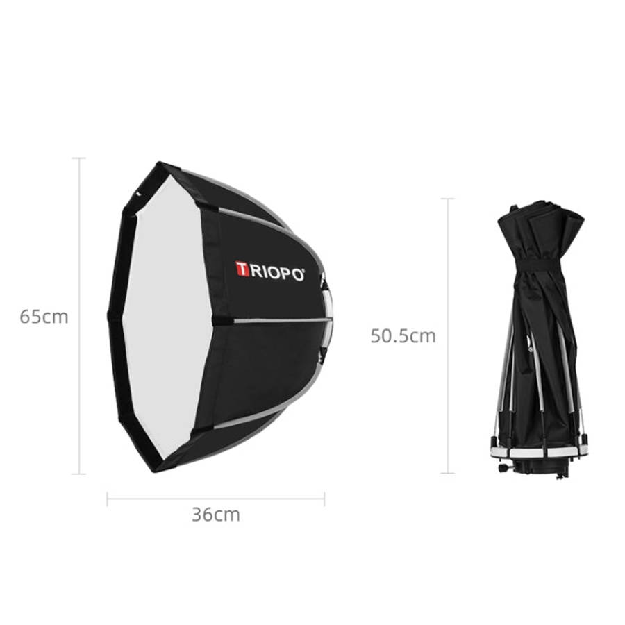 TRIOPO K65 65cm Speedlite Flash Octagon Parabolic Softbox Bowens Mount Diffuser for Speedlite