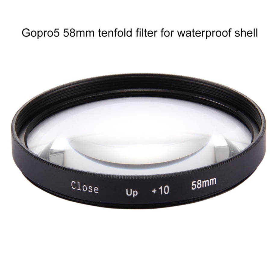 58mm 2 in 1 10X Close-Up Lens Filter for GoPro HERO7 Black/6 /5