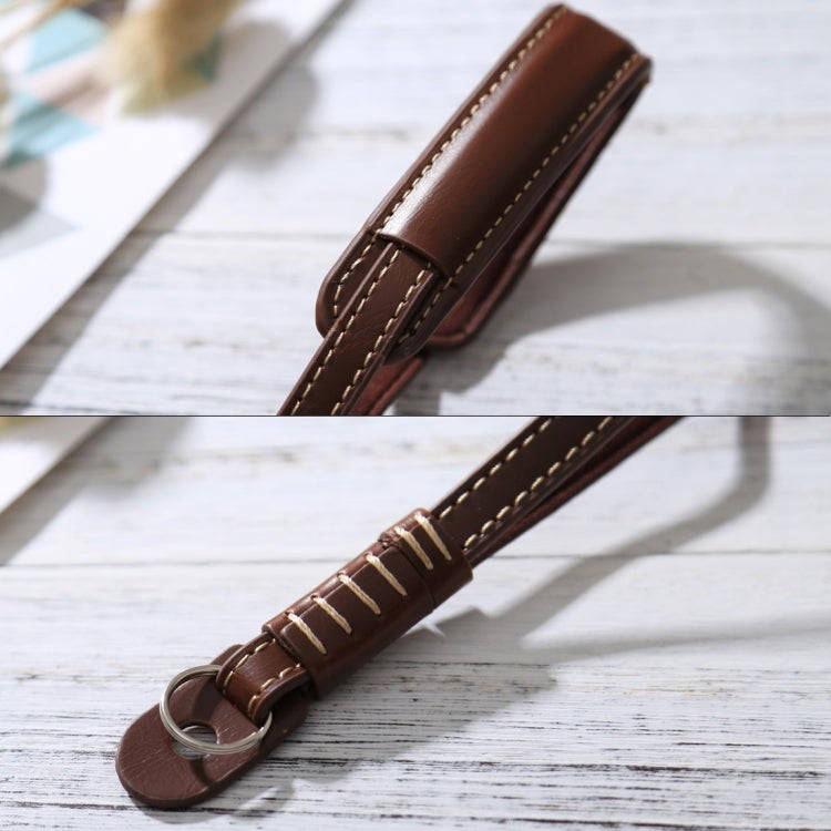 Wrist Strap Grip PU Leather Hand Strap for SLR / DSLR Cameras(Coffee)