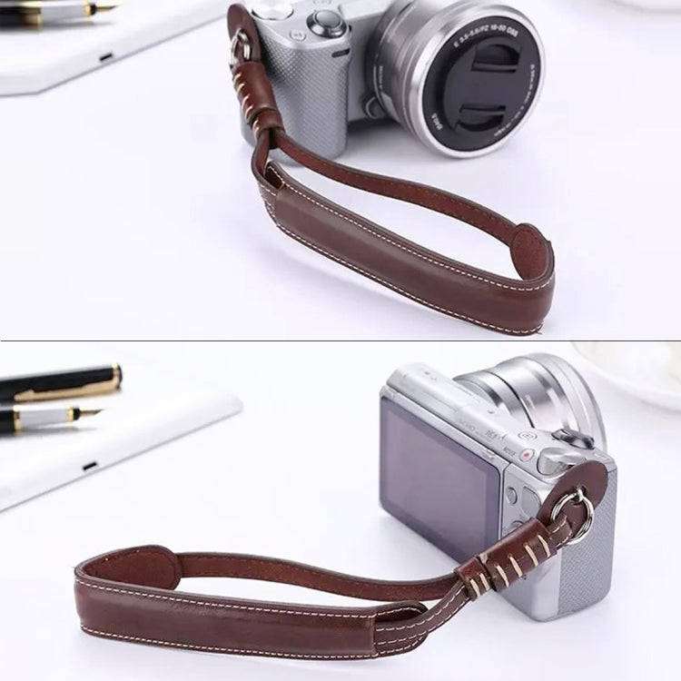 Wrist Strap Grip PU Leather Hand Strap for SLR / DSLR Cameras(Coffee)