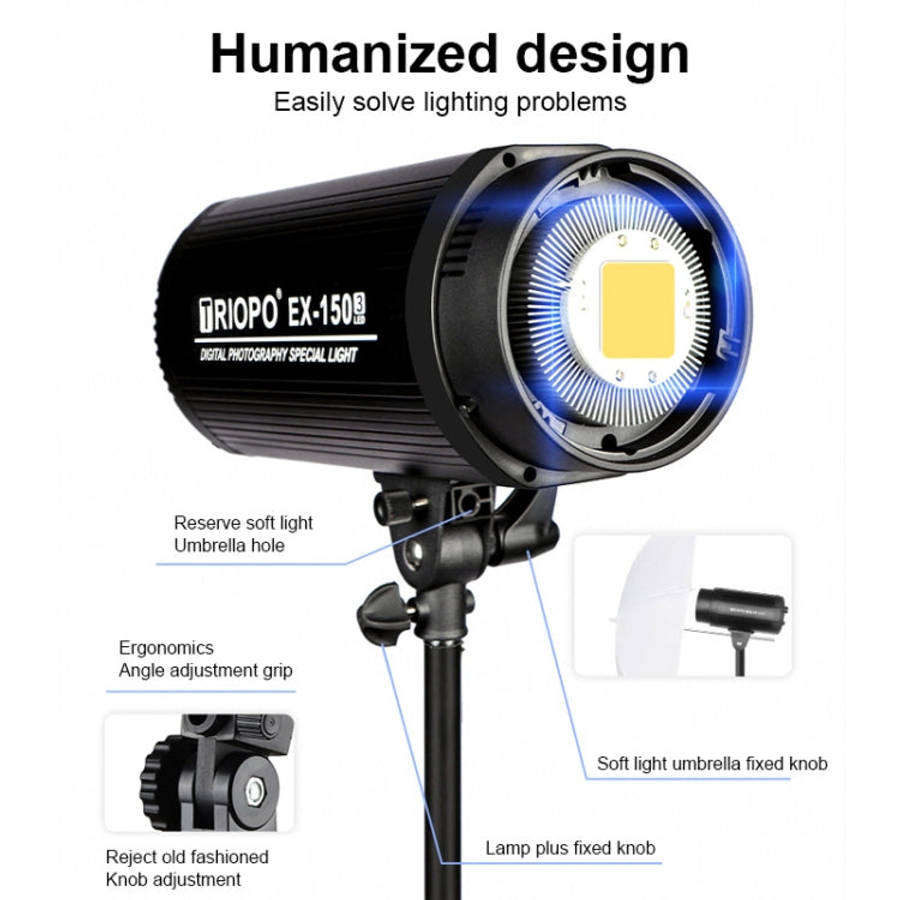 TRIOPO EX-150W Studio Flash Built-in Dissipate Heat System with EX-150III LED Single Light