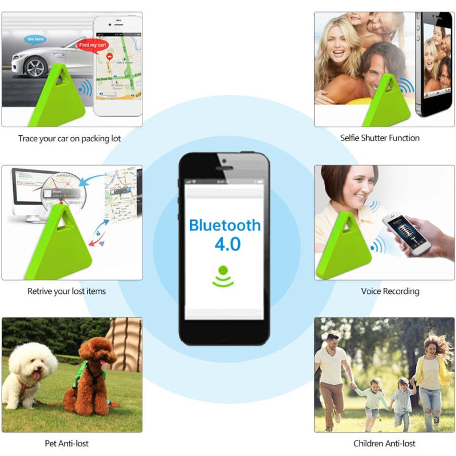 HCX003 Triangle Two-way Smart Bluetooth Anti-lost Keychain Finder (Black)