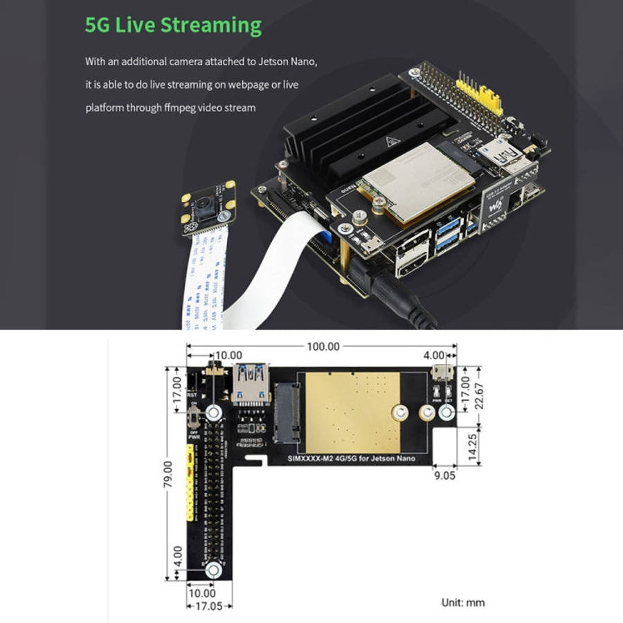 Waveshare SIM8202G-M2 5G Snapdragon X55 Multi Mode Multi Band 5G/4G/3G Module Expand Board for Je...
