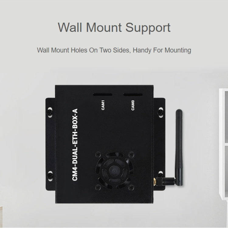 Waveshare Dual Gigabit Ethernet Mini-Computer with Metal Case & Cooling Fan for Raspberry Pi CM4(...