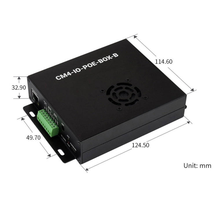 Waveshare PoE Mini-Computer Type B Base Box with Metal Case & Cooling Fan for Raspberry Pi CM4(US...
