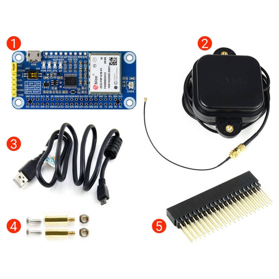 Waveshare ZED-F9P GPS-RTK HAT Centimeter Level Accuracy Multi-Band RTK Differential GPS Module fo...