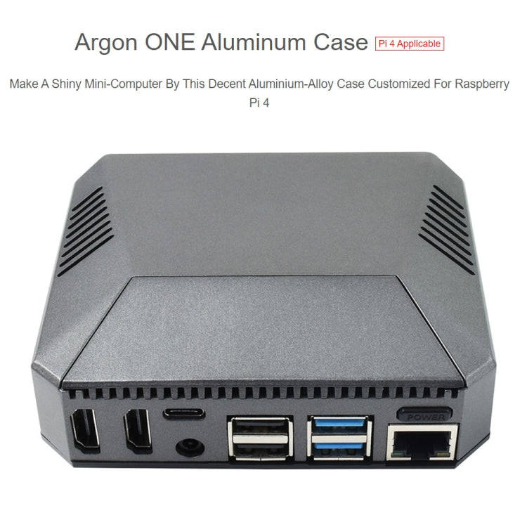 Waveshare Argon One Aluminum Case For Raspberry Pi 4, with Safe Power Button