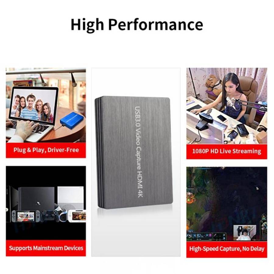 NK-S300 USB 3.0 HDMI 4K HD Video Capture Card Device (Black)