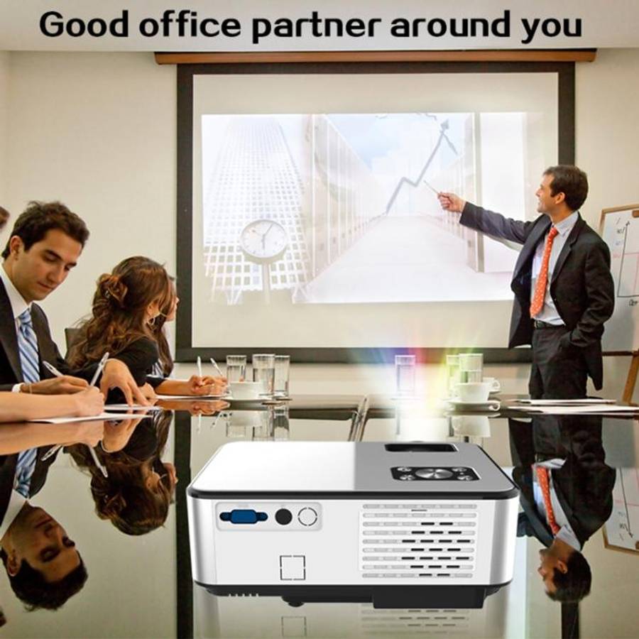 Cheerlux C9 1280x720 720P HD Smart Projector, Support HDMI x 2 / USB x 2 / VGA / AV (Black Grey)