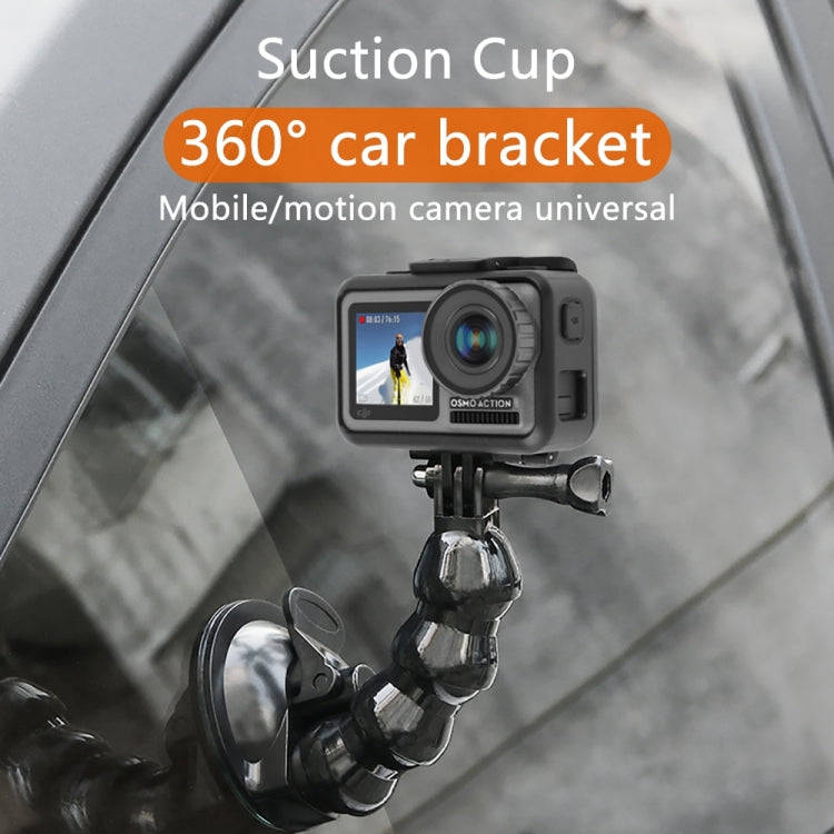 Suction Cup Jaws Flex Clamp Mount for GoPro, Insta360, DJI and Other Action Cameras(Black)