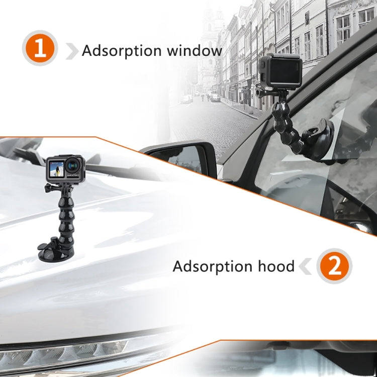 Suction Cup Jaws Flex Clamp Mount for GoPro, Insta360, DJI and Other Action Cameras(Black)