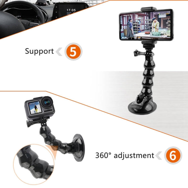 Suction Cup Jaws Flex Clamp Mount for GoPro, Insta360, DJI and Other Action Cameras(Black)
