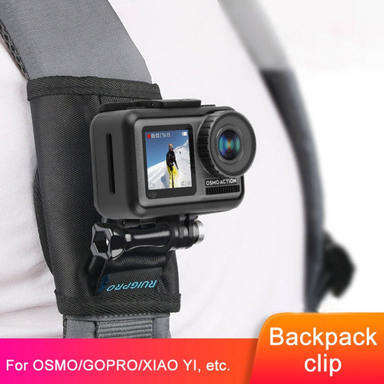 RUIGPRO Hook and Loop Fastener Backpack Rec-Mounts Clip Clamp Mount with Screw for GoPro, Insta36...