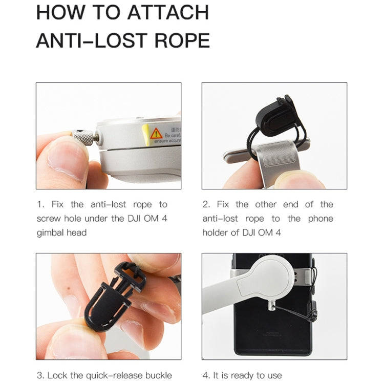 STARTRC Phone Holder Clip Anti-lost Rope Strap Anti-drop for DJI OM4 / Osmo Mobile 3 (Black)