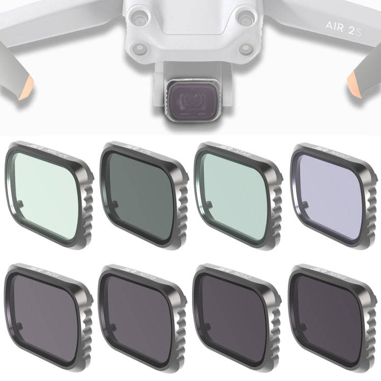 JSR KS 8 in 1 UV + CPL + ND8 + ND16 + ND32 + ND64 + STAR + NIGHT Lens Filter for DJI Air 2S, Alum...