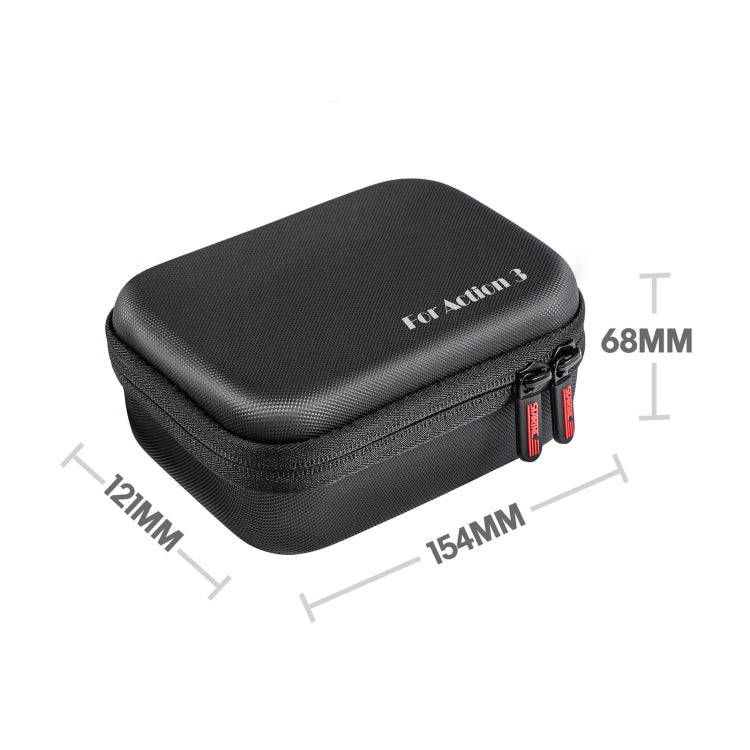 For DJI Osmo Action 3 STARTRC Camera Carry Case with Carabiner & Strap (Black)