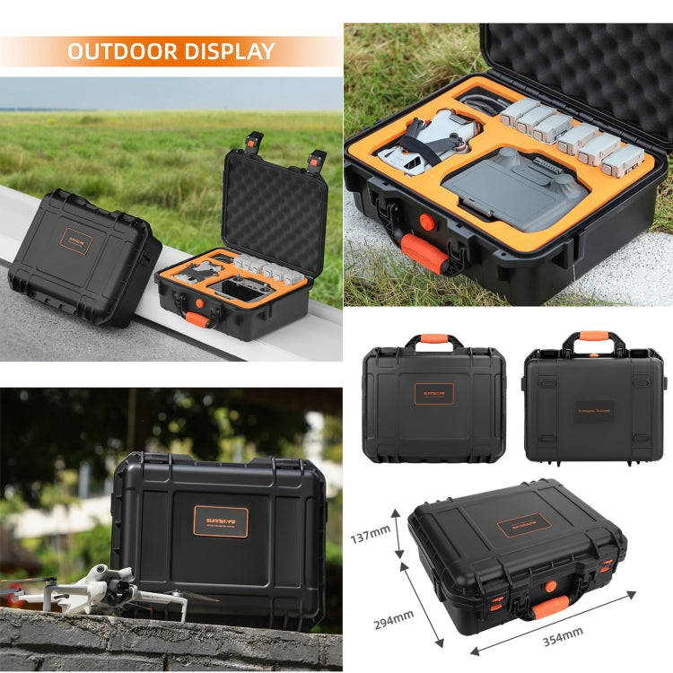 For DJI Mini 4 Pro Sunnylife Safety Carrying Case Waterproof Shock-proof Hard Travel Case (Black)