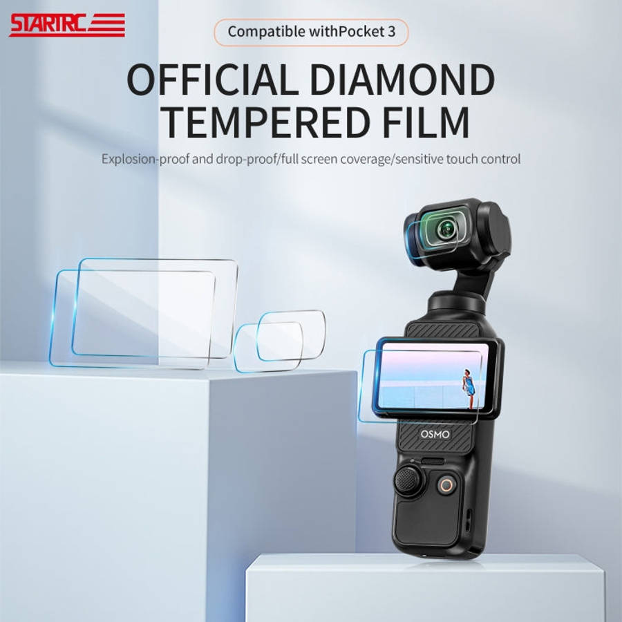 For DJI OSMO Pocket 3 STARTRC 2pcs 2 in 1 Tempered Glass Lens Protector + Screen Film (Transparent)