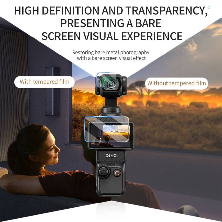 For DJI OSMO Pocket 3 STARTRC 2pcs 2 in 1 Tempered Glass Lens Protector + Screen Film (Transparent)