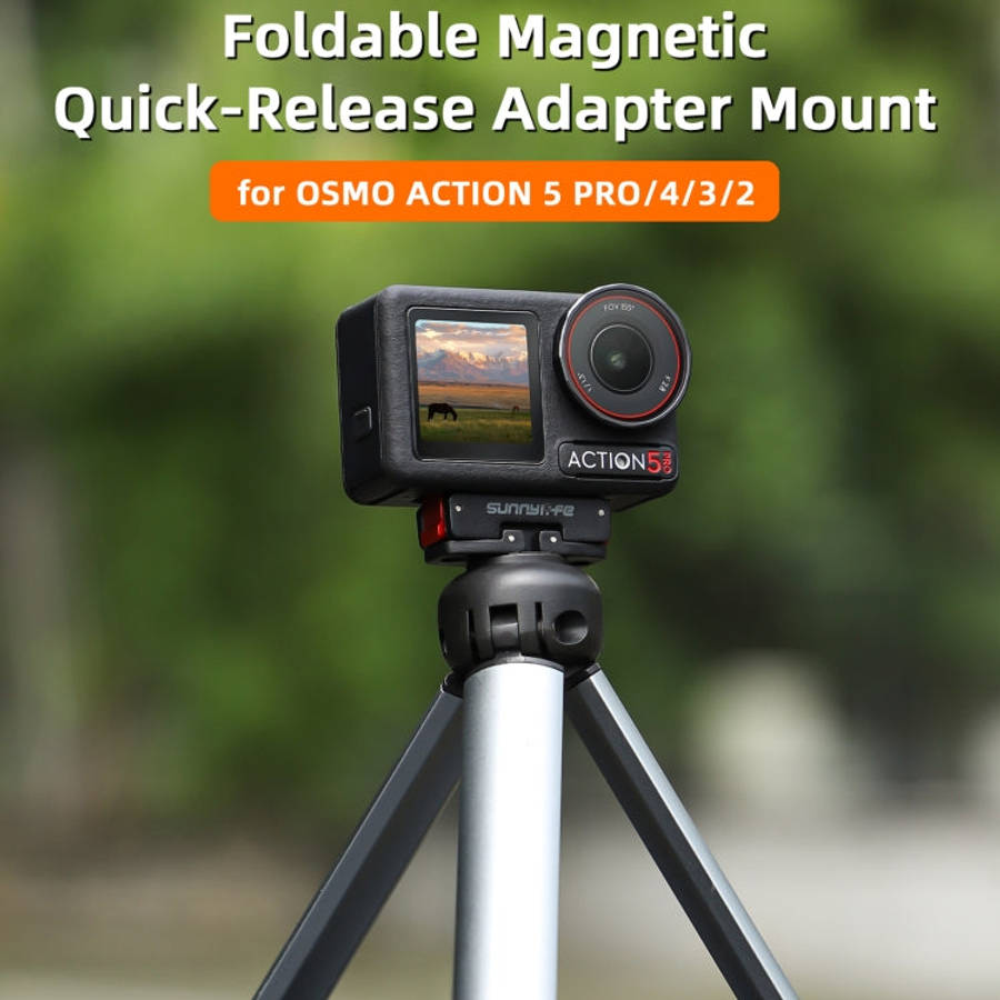 For DJI Osmo 360 / Action 5 Pro / 4 / 3 Sunnylife Foldable Magnetic Quick Release Mount Action Ca...