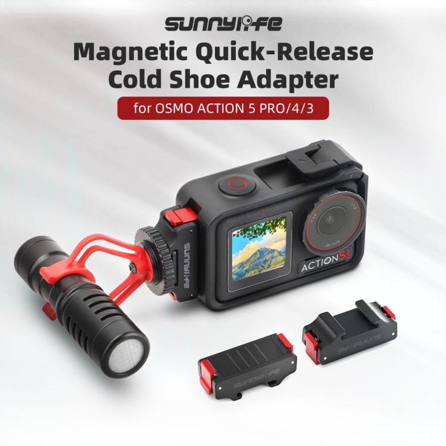 For DJI Osmo 360 / Action 5 Pro / 4 / 3 Sunnylife Magnetic Quick-Release Cold Shoe Adapter Action...
