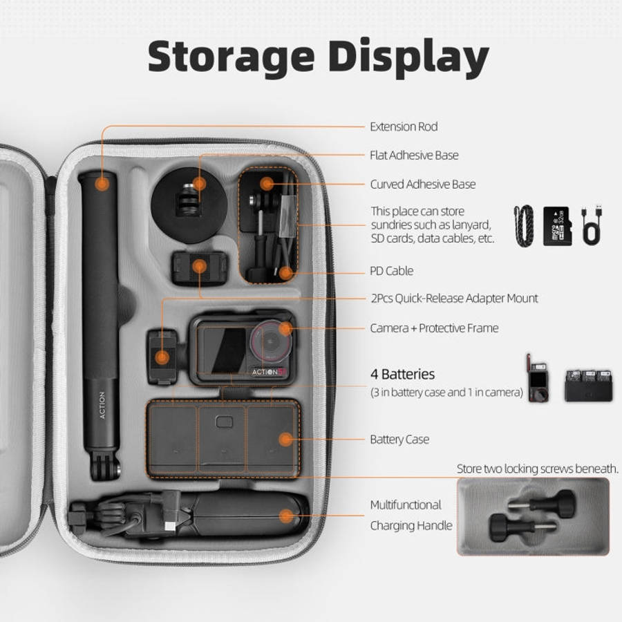 For DJI Osmo Action 5 Pro / 4 / 3 Sunnylife Portable Carrying Case Adventure Combo Bag (Orange)