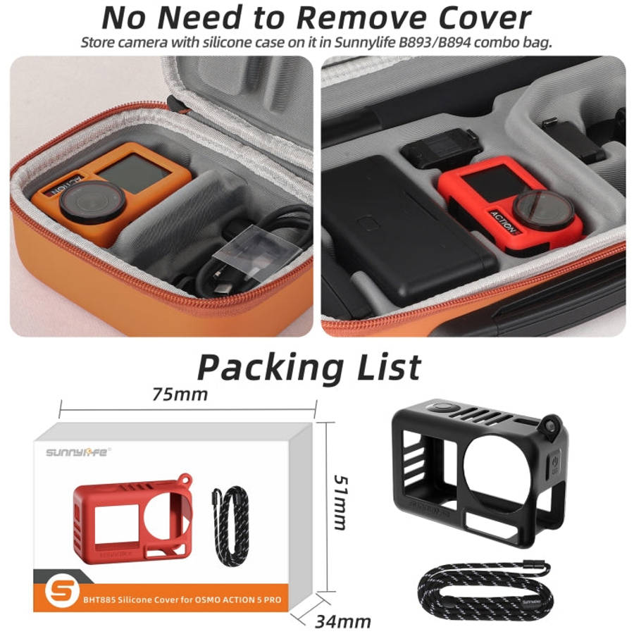 For DJI Osmo Action 5 Pro Sunnylife Silicone Protective Case Scratch-proof Camera Cover with Lany...
