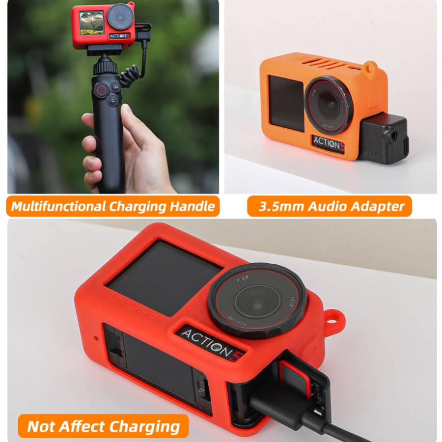 For DJI Osmo Action 5 Pro Sunnylife Silicone Protective Case Scratch-proof Camera Cover with Lany...