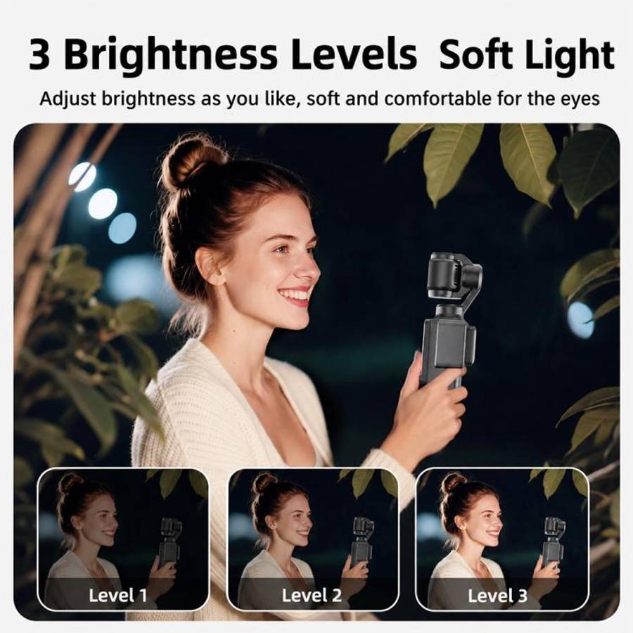 For DJI Osmo Pocket 3 Desiontal Portable Magnetic Fill Light, PM01 Single Light (Black)
