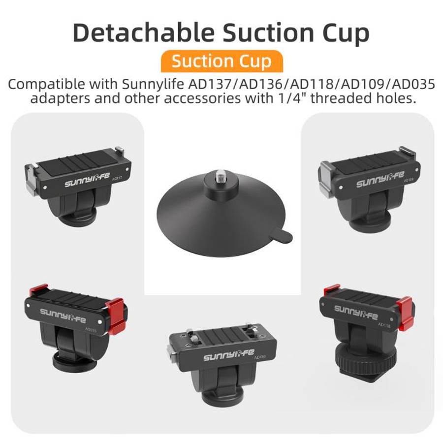 Sunnylife Magnetic Quick-Release Ball-Joint Adapter Mount 360 Rotatable Suction Cup Bracket For D...