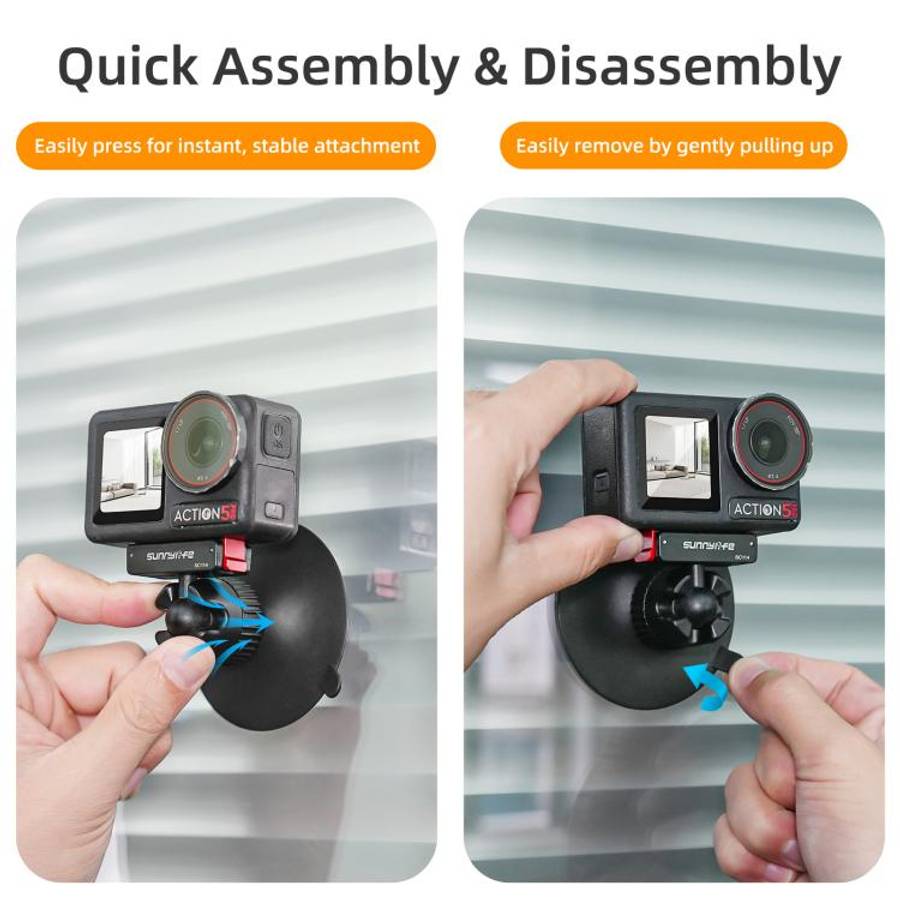 Sunnylife Magnetic Quick-Release Ball-Joint Adapter Mount 360 Rotatable Suction Cup Bracket For D...