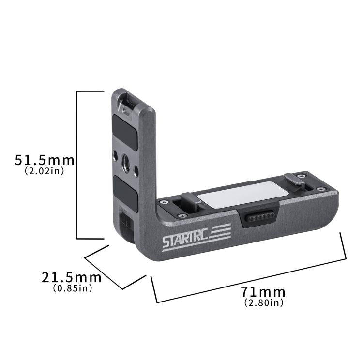 For DJI Osmo Action 5 Pro / 4 / 3 STARTRC L-shaped Magnetic Quick Release Bracket (Black)