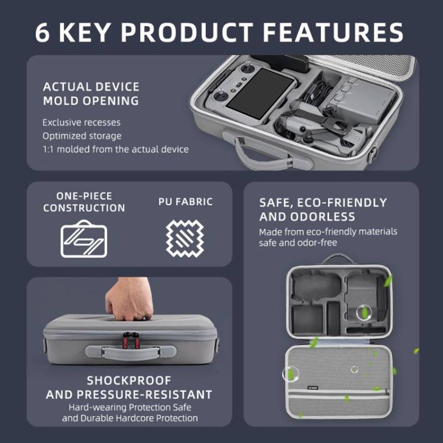For DJI Mini 5 Pro STARTRC Shoulder PU Storage Bag Handbag (Grey)