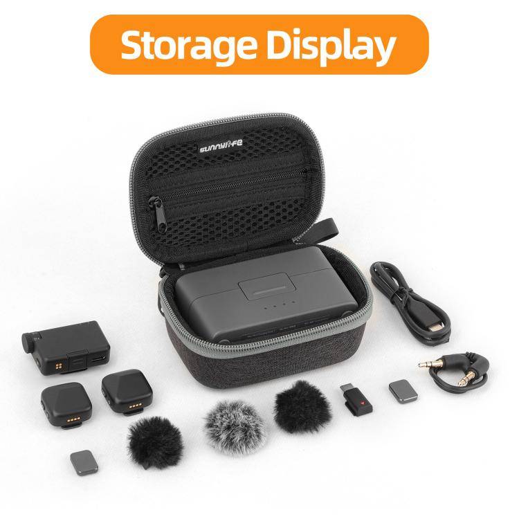 For DJI Mic Mini Sunnylife Portable Protective Box Storage Bag (Black)